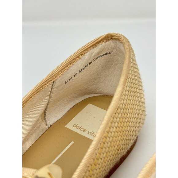 Dolce Vita Relan Womens Ballet Flats Beige Natural Raffia Mary Jane Buckle US 10 - Picture 3 of 9